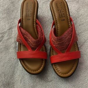 Tuscany made in Italy Red Sandals
